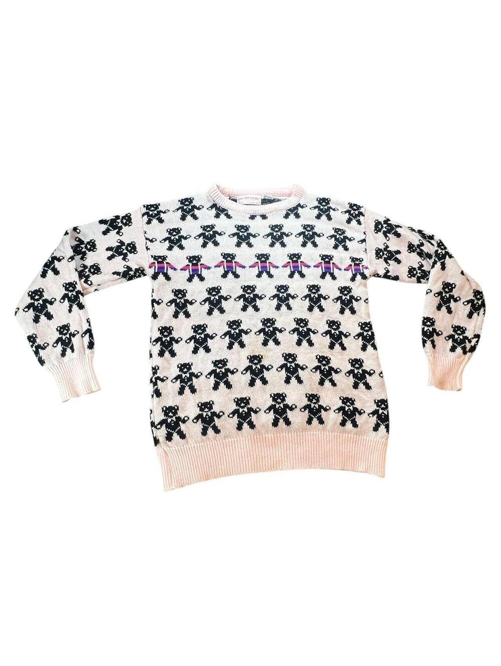 Vintage Teddy Bear Scoop Neck Sweater